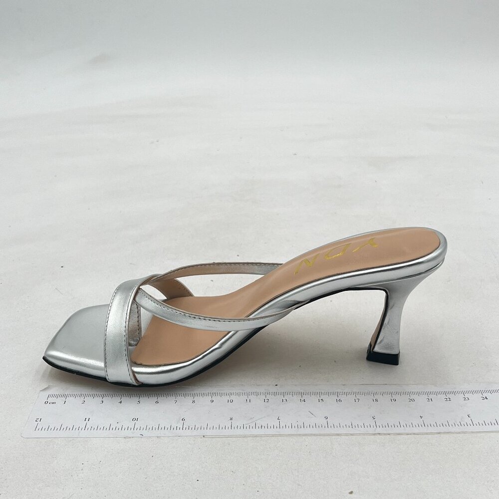 Ydn Women's Square Open Toe Sandal Slides Kitten … - image 2